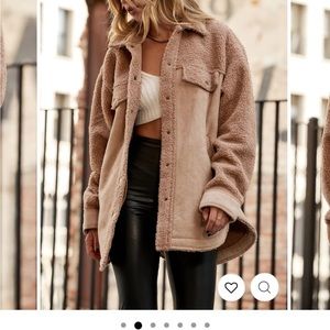 12th Tribe Suede Sherpa Jacket